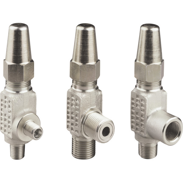 ZAWÓR IGLICOWY ZE STALI NIERDZEWNEJ SNV-SS G1/2-W1/2 L150 65 BAR 