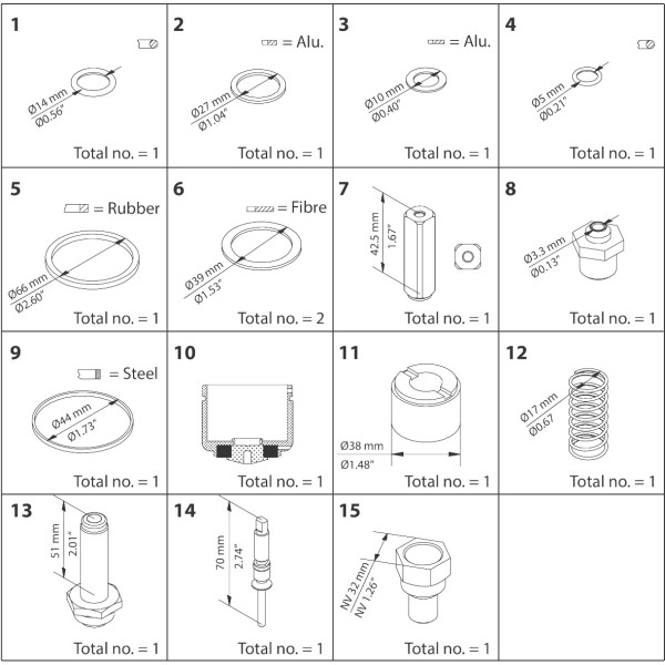ZESTAW NAPRAWCZY -  OVERHAUL KIT EVRA / EVRS 25