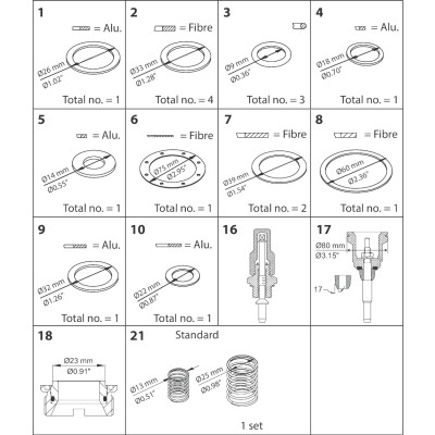 ZESTAW CZĘŚCI DO NAPRAWY GŁÓWNEJ PMFL 80-7 PMFL 80-6 OVERHAUL KIT  