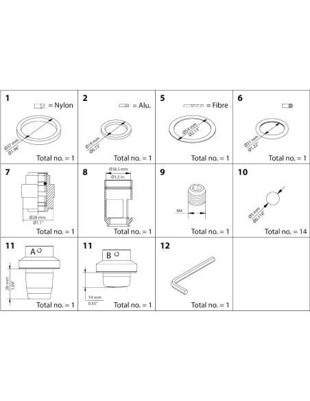 ZESTAW CZĘŚCI DO NAPR. GŁÓW. REG OVERHAUL KIT DN 25-40 CONE A AND B