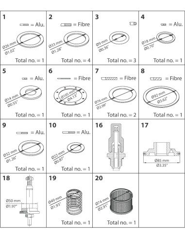 ZESTAW REMONTOWY OVERHAUL KIT, PM50 STD. CONE