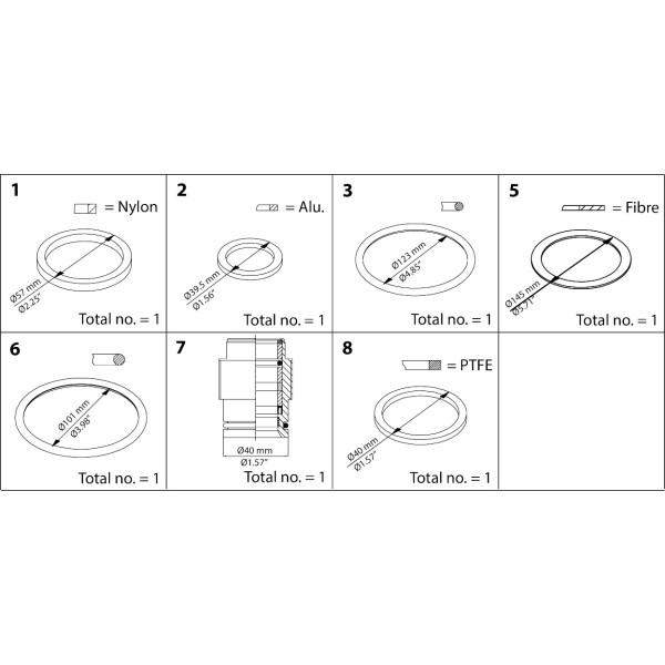 ZESTAW CZĘŚCI DO NAPRAWY BIEŻĄCEJ SVA, REG, SCA DN 125 REPAIR KIT 