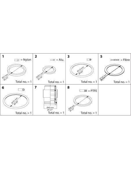 ZESTAW CZĘŚCI DO NAPRAWY BIEŻĄCEJ SVA, REG, SCA DN 125 REPAIR KIT 