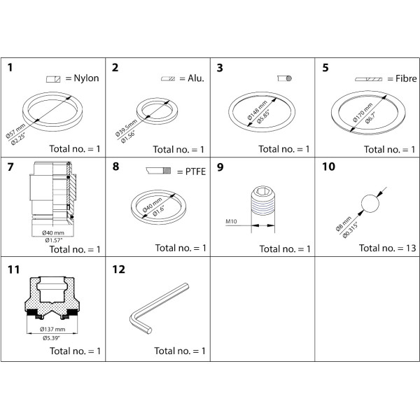 ZESTAW CZĘŚCI DO NAPR. GŁÓW. SVA OVERHAUL KIT DN 150
