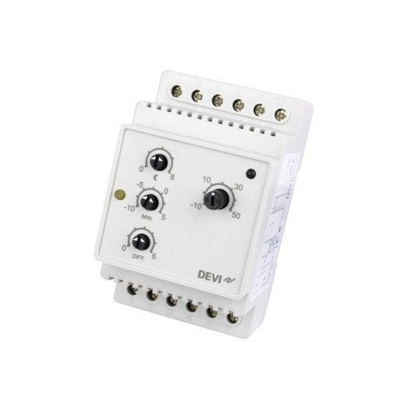 DEVIREG 316 -10+50°C-TERMOSTAT DO SYSTEM. PRZECIWOBLODZ.  LUB ZABEZPIECZ. RUR