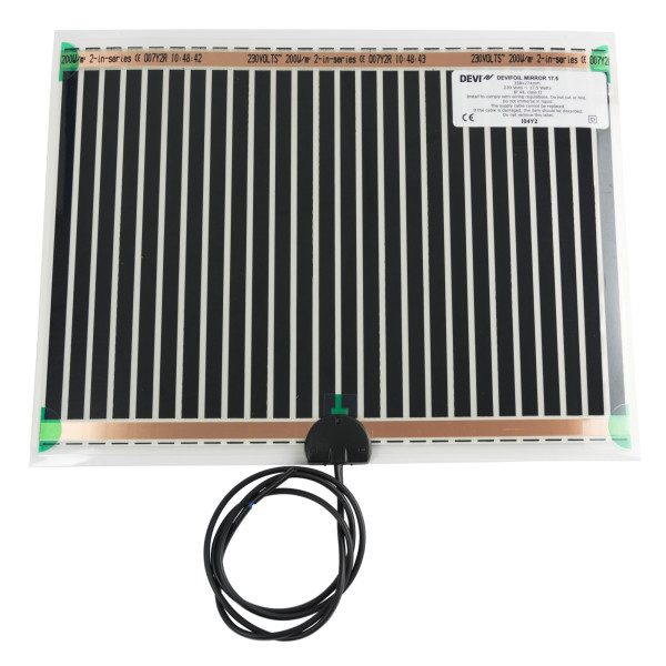 DEVIFOIL MIRROR 40W 230V 0.410 X 0.524M-FOLIA GRZEJNA DP ZABESPIECZENIA LUSTRA PRZED PAROWANIEM