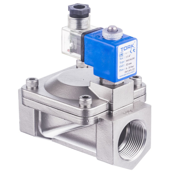 ZAWÓR ELEKTROMAGNETYCZNY S6031 NO G1 1/2" 40SS FKM - korpus b/cewki